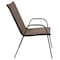 Flash Furniture 3PC Patio Set-23.75RD Glass Table, 2 Brown Chairs TLH-0701303C-BN-GG - alternate 3